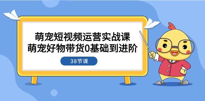萌宠·短视频运营实战课:萌宠好物带货0基础到进阶(38节课)|明哥资源
