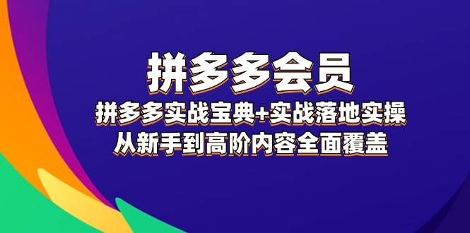 拼多多 会员，拼多多实战宝典+实战落地实操，从新手到高阶内容全面覆盖|明哥资源