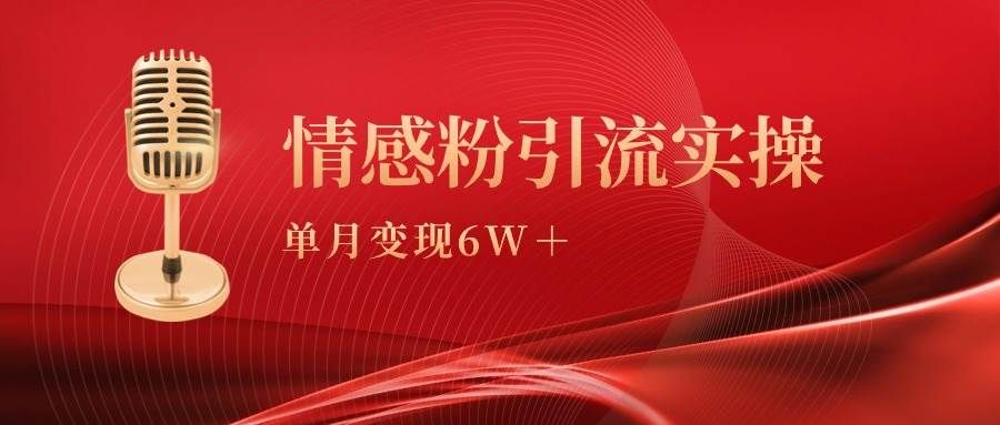 单月变现6w+,情感粉引流变现实操课|明哥资源