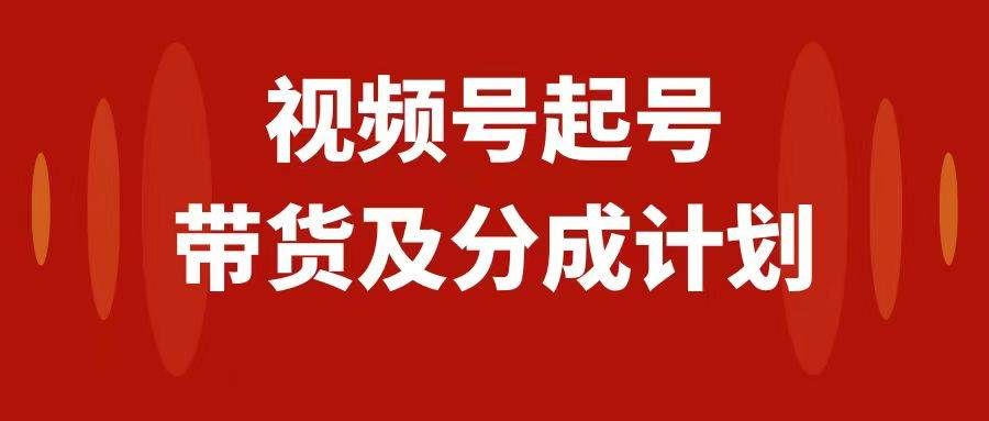 视频号快速起号，分成计划及带货，0-1起盘、运营、变现玩法，日入1000+|明哥资源