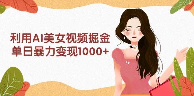 利用AI美女视频掘金,单日暴力变现1000+,多平台高收益,小白跟着干就完…|明哥资源