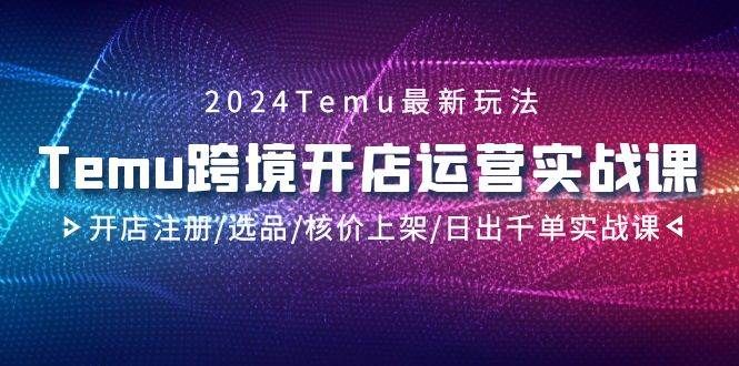 2024Temu跨境开店运营实战课，开店注册/选品/核价上架/日出千单实战课|明哥资源