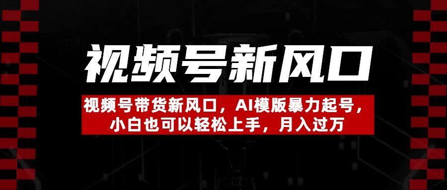视频号带货新风口,AI模版暴力起号,小白也可以轻松上手,月入过万|明哥资源