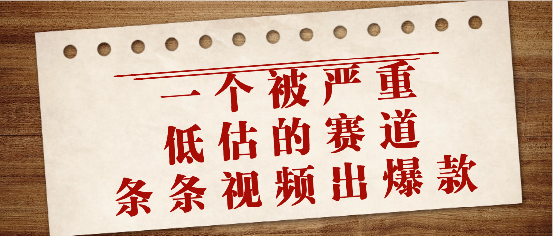 一个被严重低估的赛道，条条视频出爆款，一个月变现3万+|明哥资源