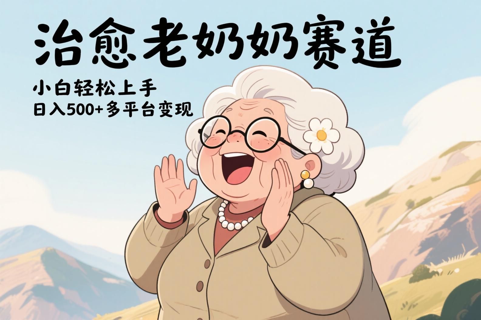 视频号治愈老奶奶赛道，小白轻松上手，日入500+多平台变现|明哥资源
