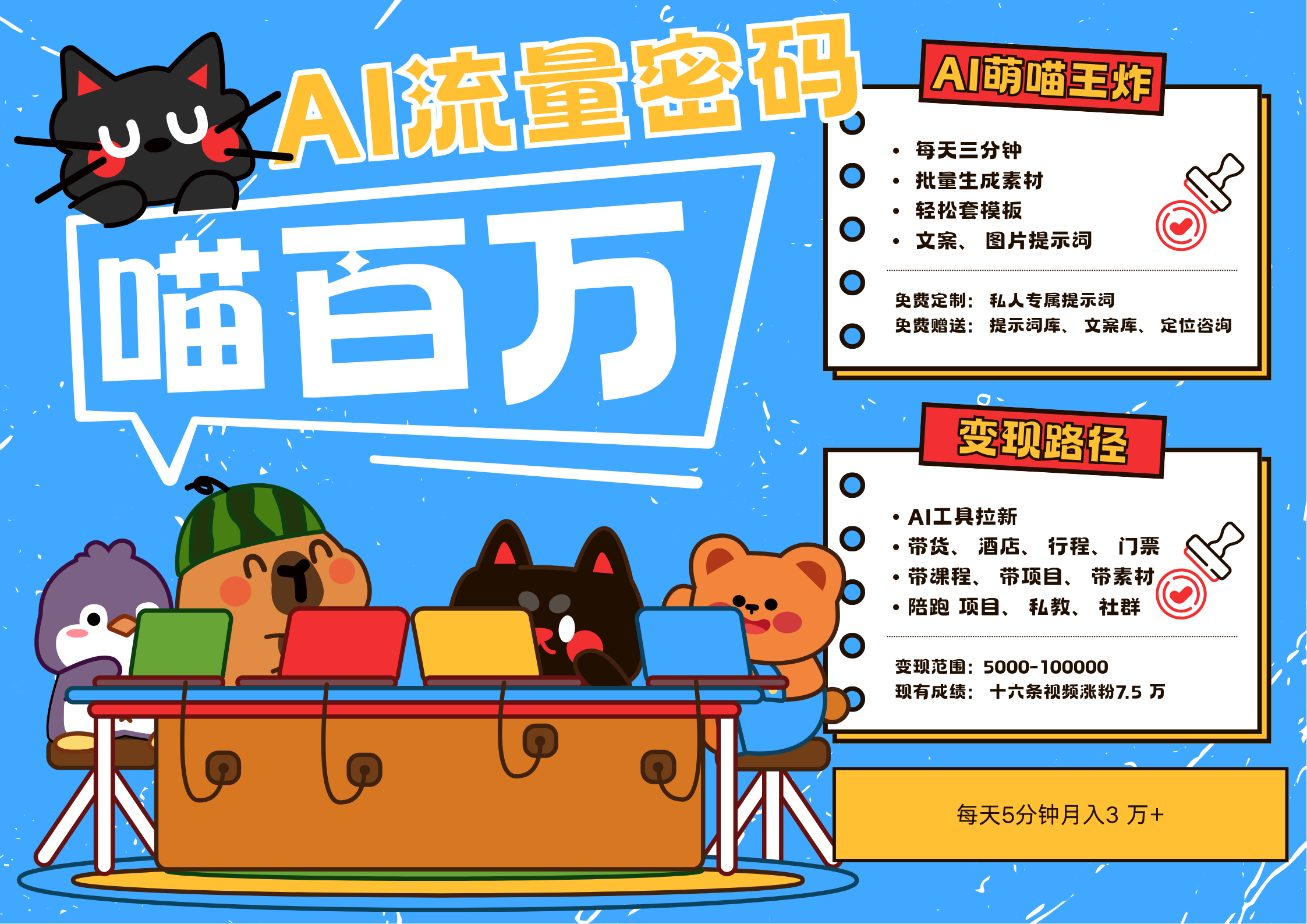 AI+宠物+旅行2025最火流量密码 轻松用AI宠物做文旅账号 可带货，带酒店，可以带行程，旅行社 小白三分钟学会 N种变现渠道 月入五位数  管道收益|明哥资源