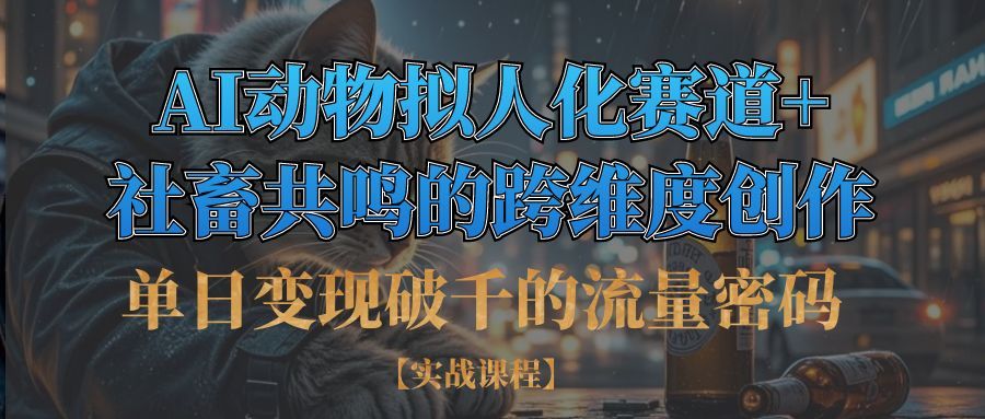 单日变现破千的流量密码,AI动物拟人化赛道+社畜共鸣的跨维度创作|明哥资源