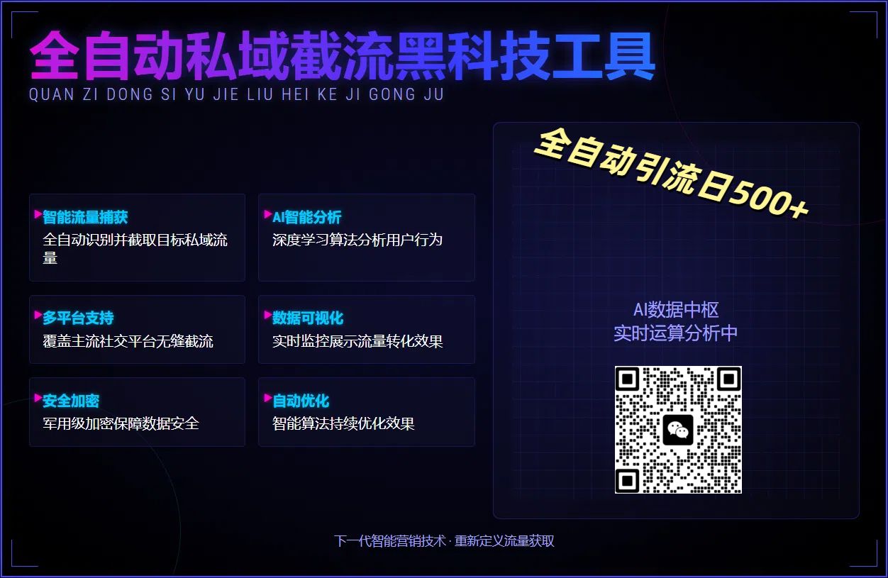 全自动私域截流黑科技工具——全自动引流日500+|明哥资源