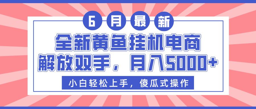 全新黄鱼挂机电商，解放双手，月入5000+|明哥资源