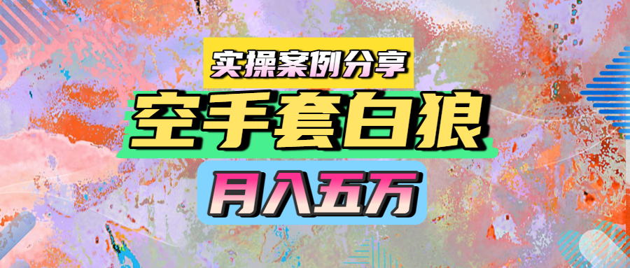 空手套白狼，月入五万，实操案例分享|明哥资源