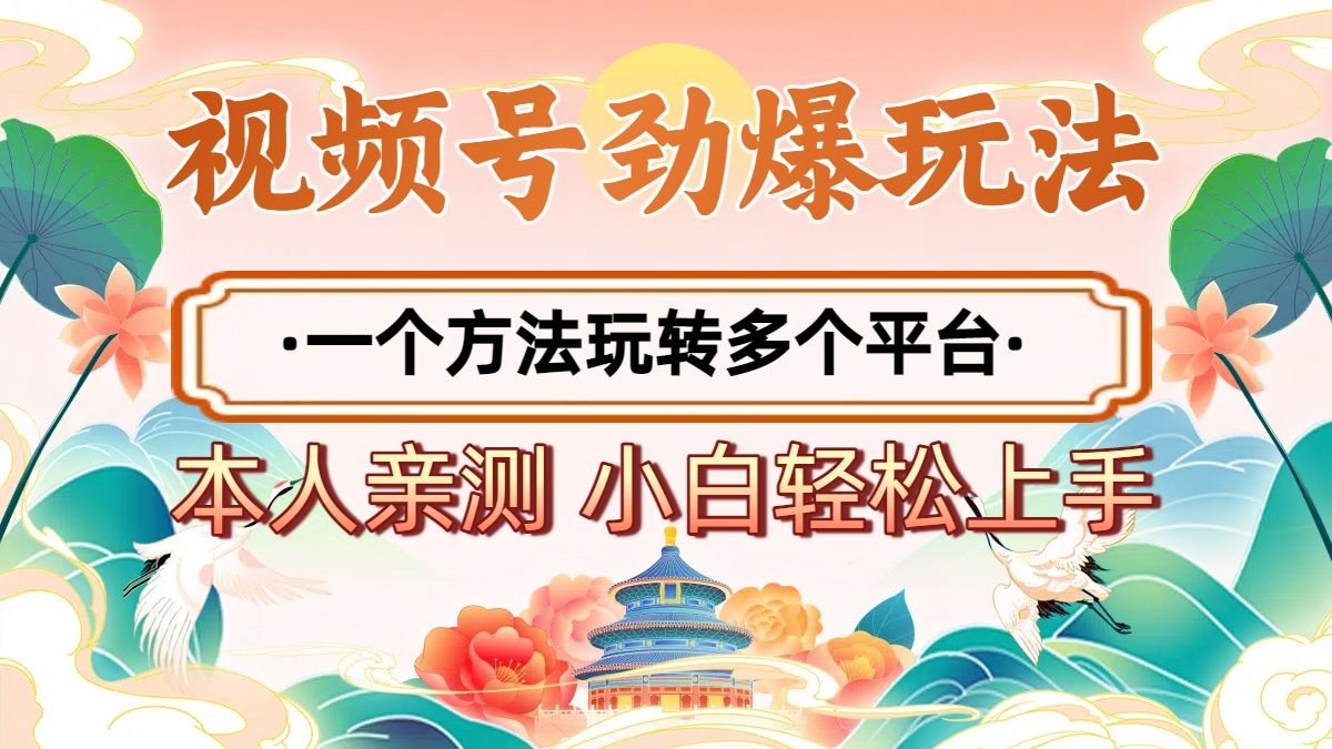 2025年视频号劲爆玩法，一个方法玩转多个平台 小白也能轻松上手|明哥资源