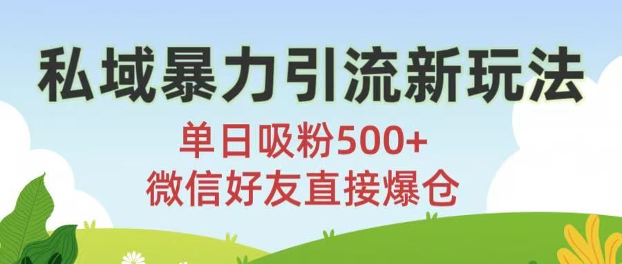私域暴力引流新玩法!单日吸粉500+,微信好友直接爆仓|明哥资源