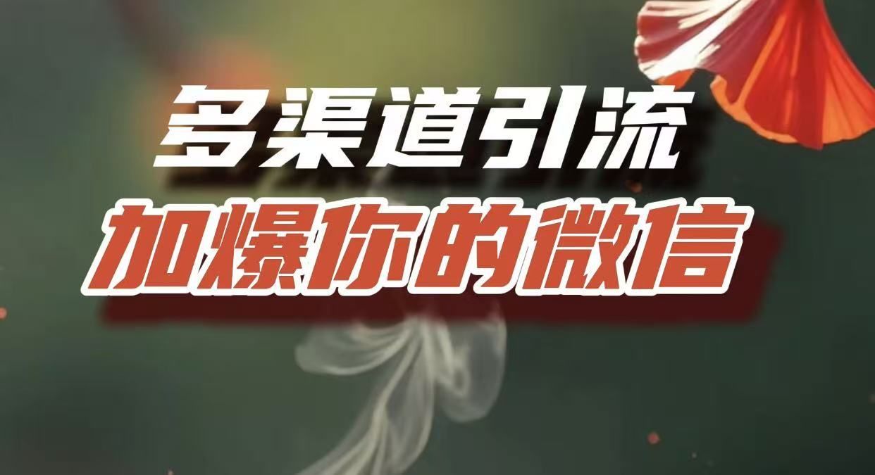 多渠道引流,加爆你的微信,把流量导入到私域,这是每一个想要在互联网赚钱的人必须掌握的底层能力|明哥资源