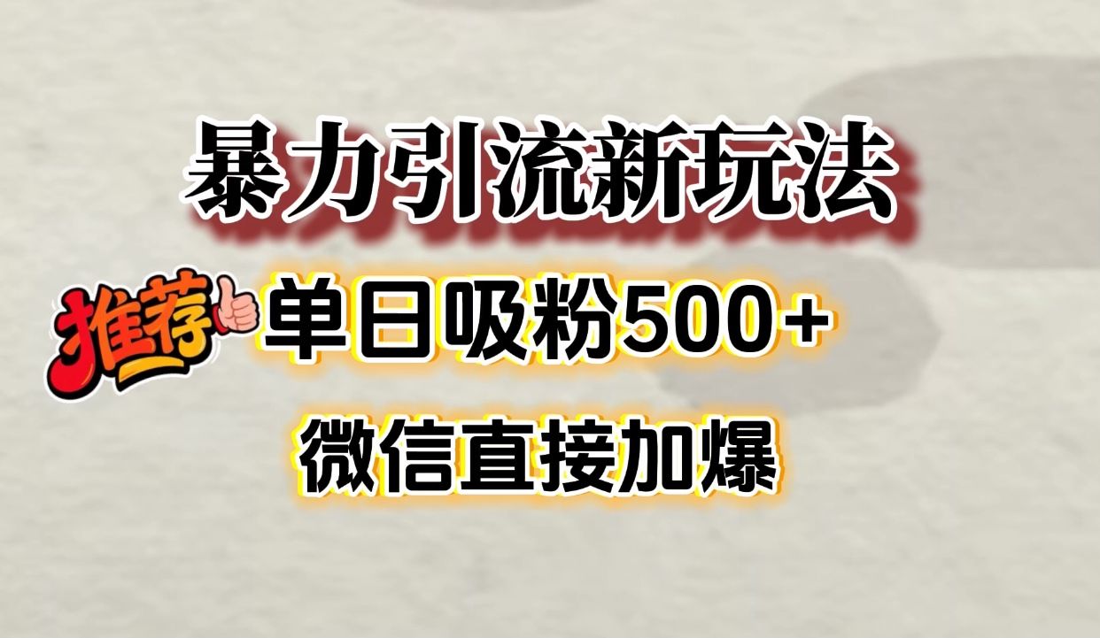 微信加爆的引流超级方法，单日吸粉500➕|明哥资源