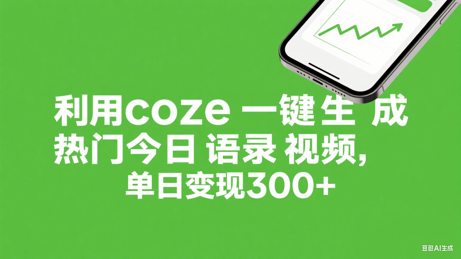 利用coze一键生成热门今日语录视频,单日变现300+|明哥资源