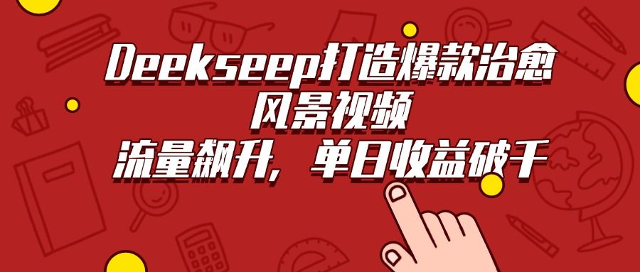 Deekseep打造爆款治愈风景视频，流量飙升，单日收益破千|明哥资源
