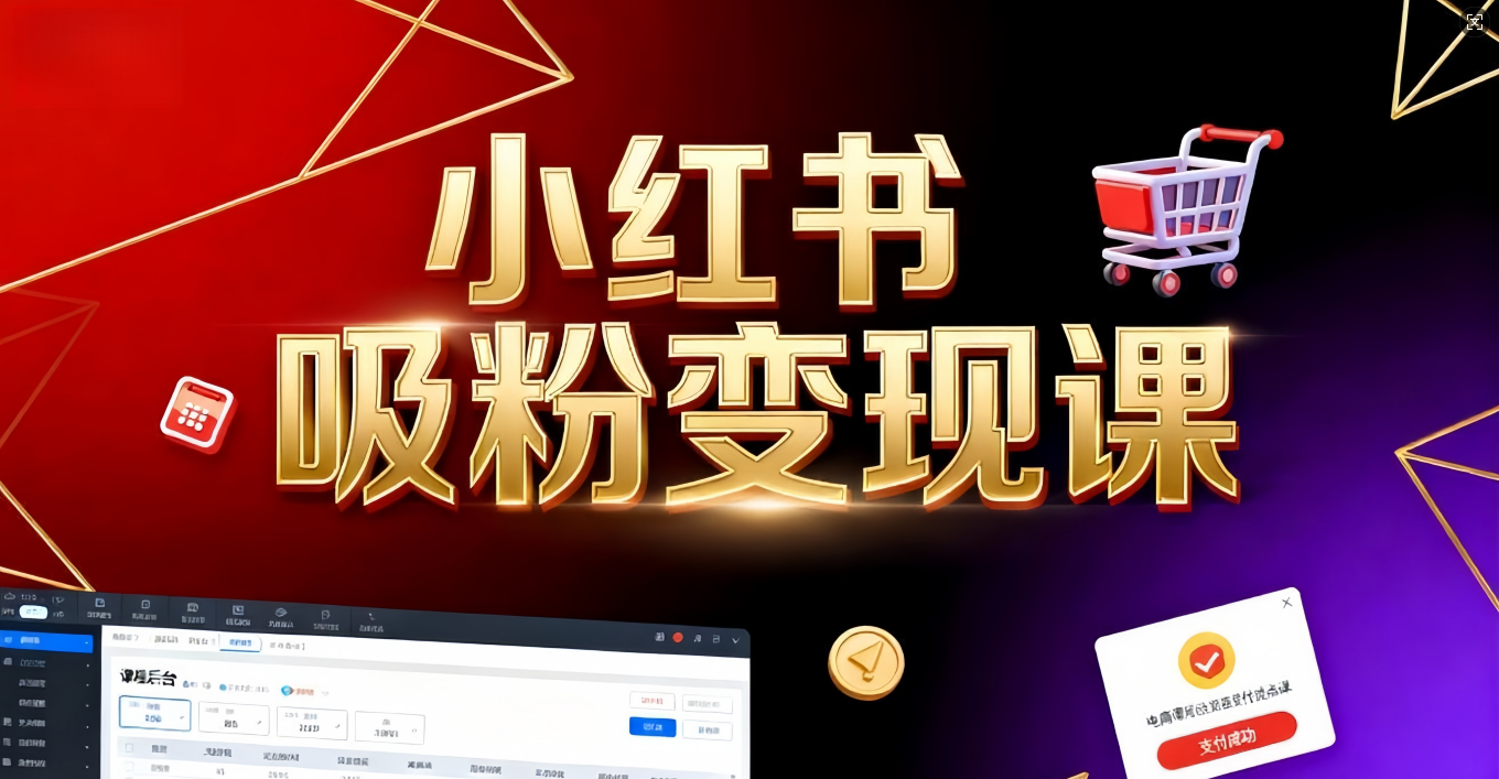 《小红书吸粉变现》当天变现不是梦!揭秘小红书吸粉变现的财富密码|明哥资源