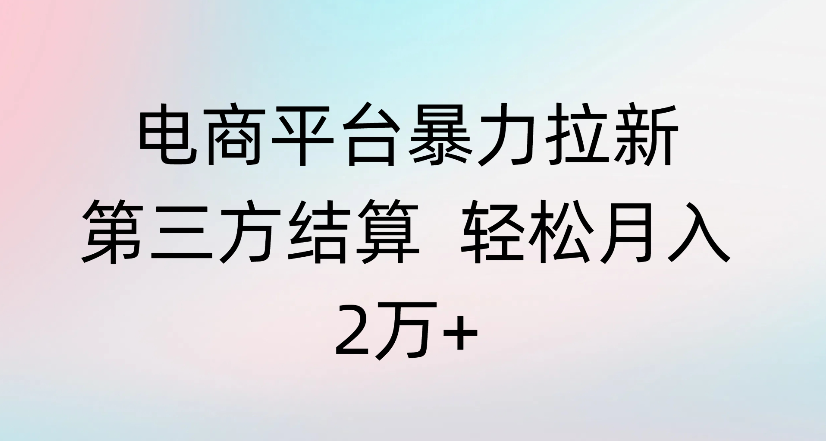 电商平台暴力拉新第三方结算 轻松月入2万+|明哥资源