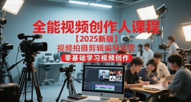 全能视频创作人课程【2025新版】视频拍摄剪辑编导运营，零基础学习视频创作|明哥资源