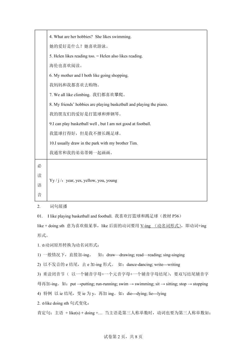 【单元热点难点】译林版（三起）英语五年级上册Unit4Hobbies教材划重点|明哥资源