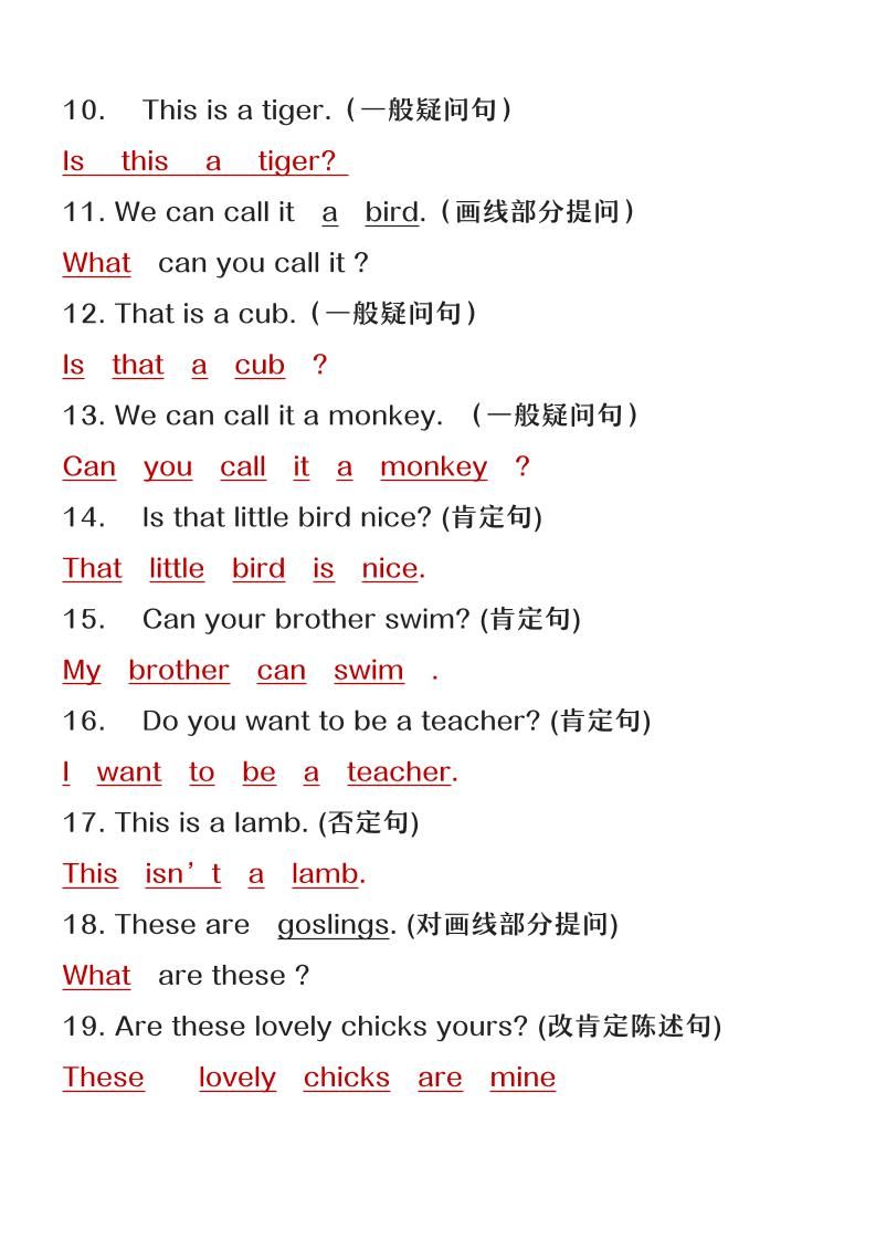【2025秋新版】六年级上册英语期末复习句型转换巩固练习|明哥资源
