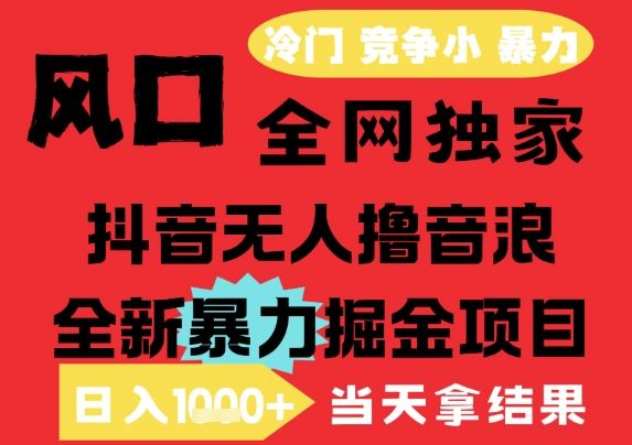 25年6月高爆抖音无人直播最新撸音浪掘金项目，解放双手小白可做，无脑日入1k+，门槛低【揭秘】|明哥资源