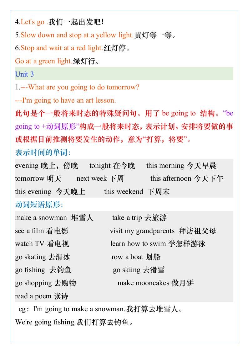 五升六年级英语上册暑假预习：重点句型汇总-六上英语|明哥资源