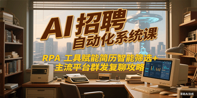 AI招聘自动化系统课，RPA工具赋能简历智能筛选+主流平台群发复聊全攻略|明哥资源