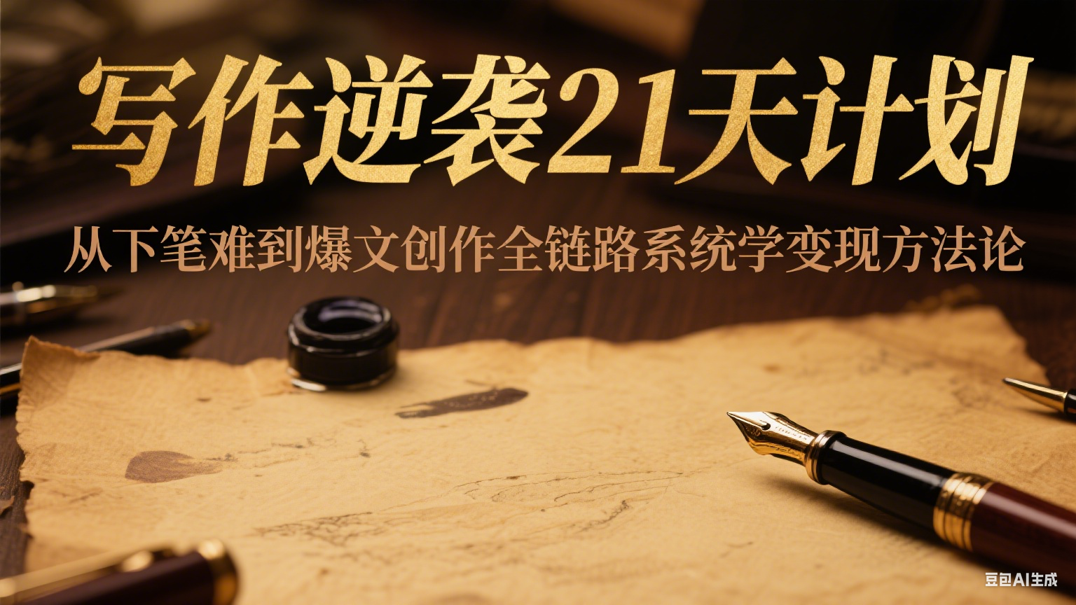 写作逆袭21天计划：从下笔难到爆文创作全链路系统学变现方法论|明哥资源