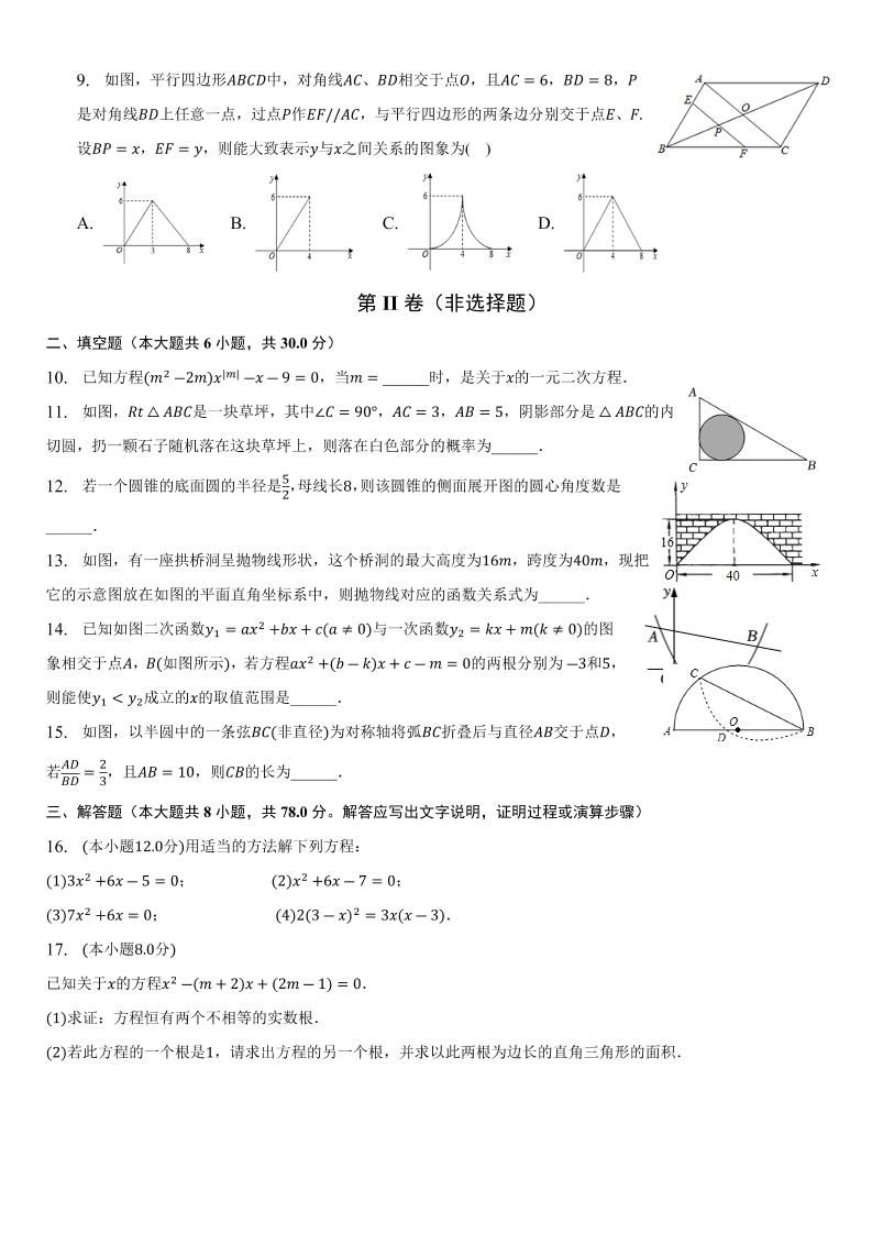 【2025秋新版】九年级上期末数学试卷|明哥资源