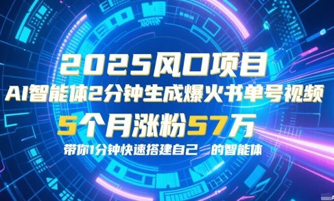 AI智能体2分钟一键生成爆火书单号原创视频，5个月涨粉57w，带你零代码1分钟搭建智能体|明哥资源
