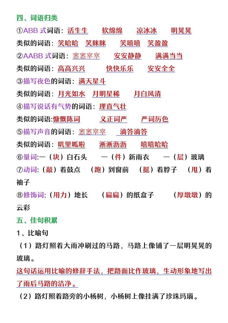 【2025秋新版】六年级上册语文第五单元重点考点梳理|明哥资源