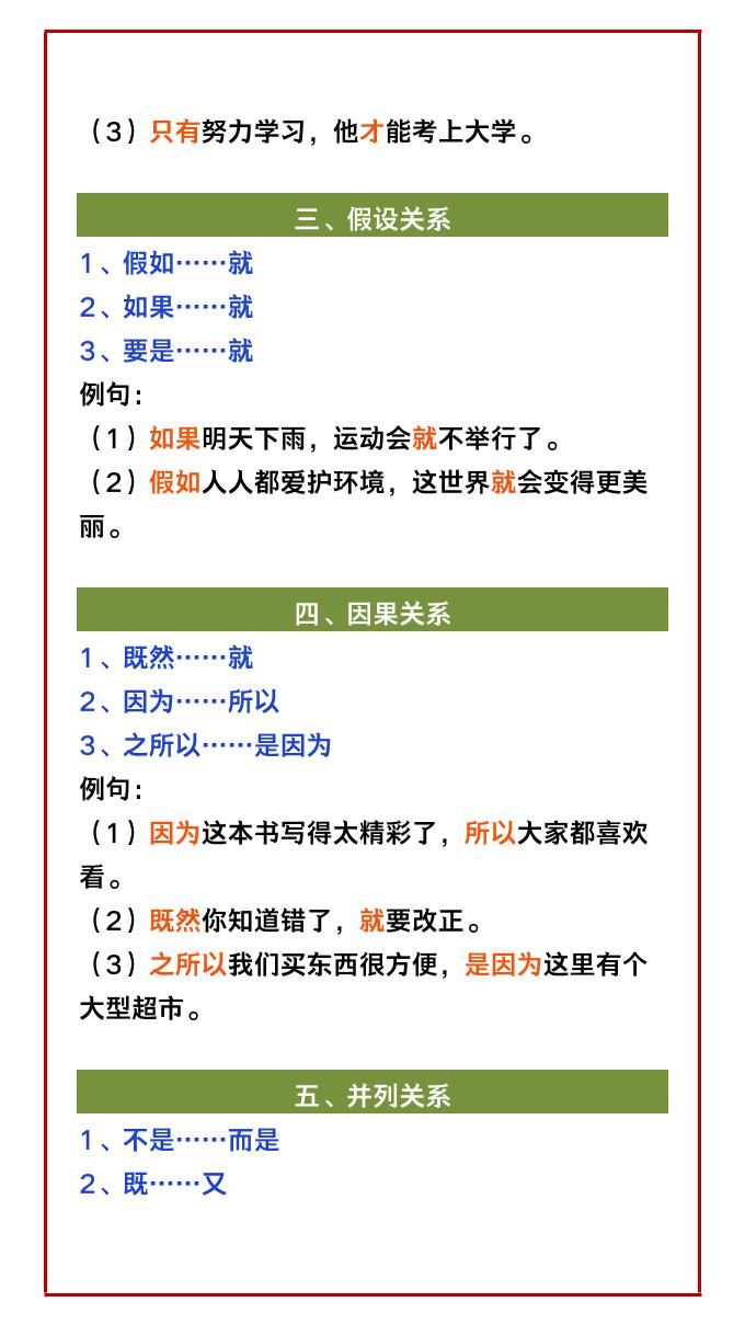 【2025秋新版】二年级语文必考重点关联词造句，给孩子收藏！-二上语文|明哥资源